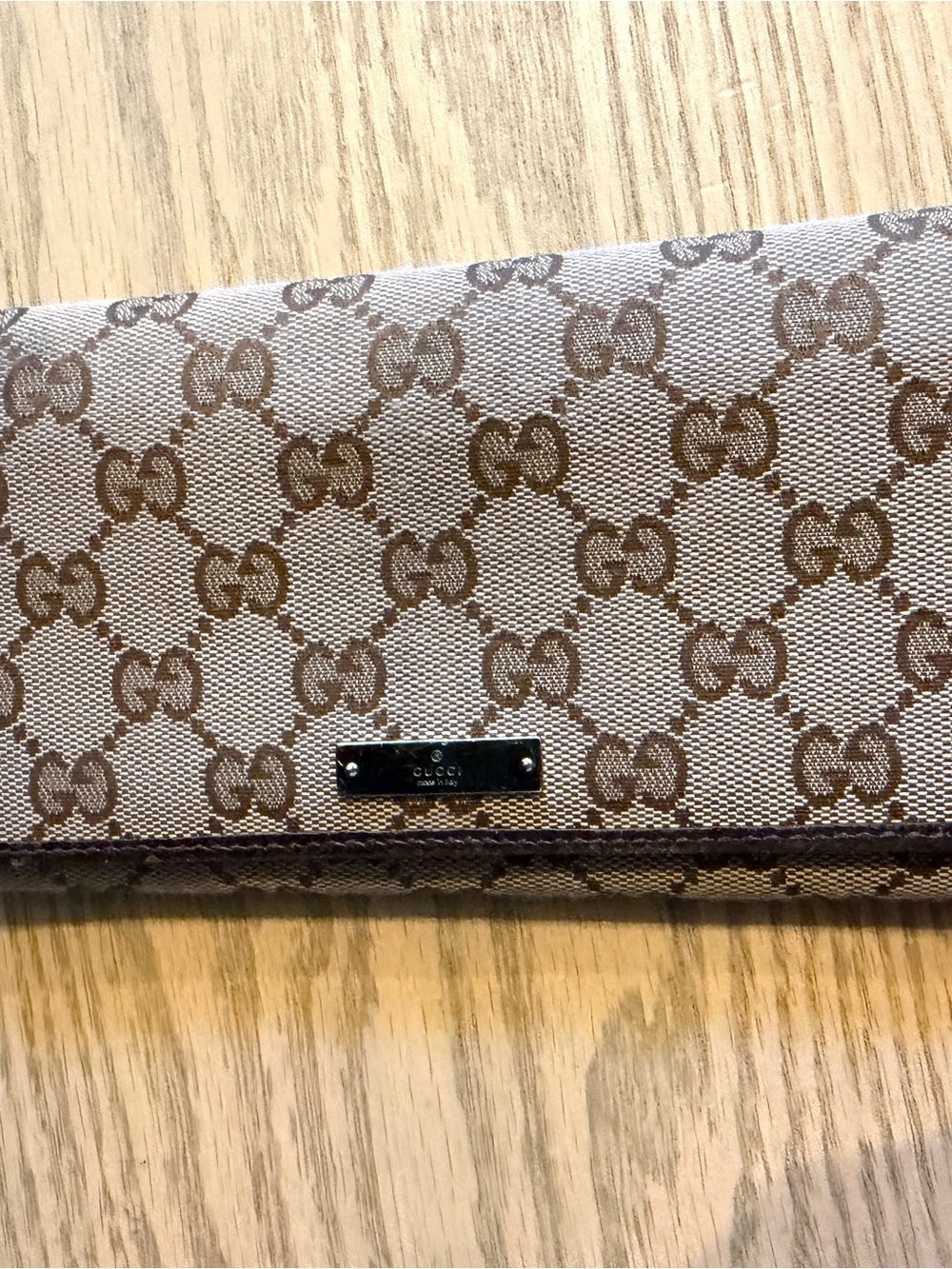 Gucci Brown/Tan GG Canvas Continental Wallet